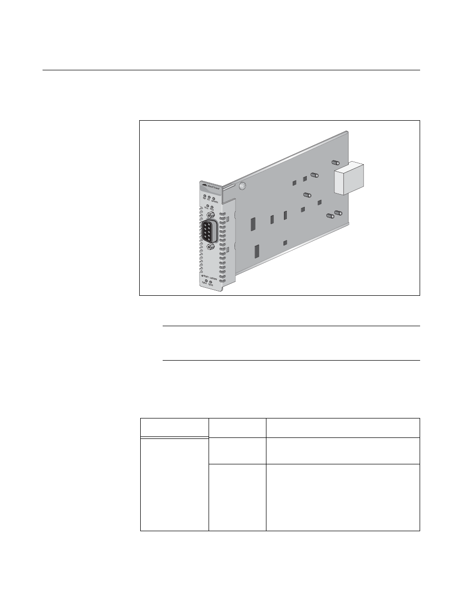 At-cv5led card, Figure 5. at-cv5led card, Table 2. status leds on the at-cv5led card | Allied Telesis AT-CV5001 User Manual | Page 24 / 86