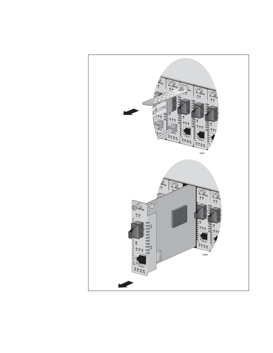 Figure 34. removing a line card | Allied Telesis AT-CV5001 User Manual | Page 67 / 86