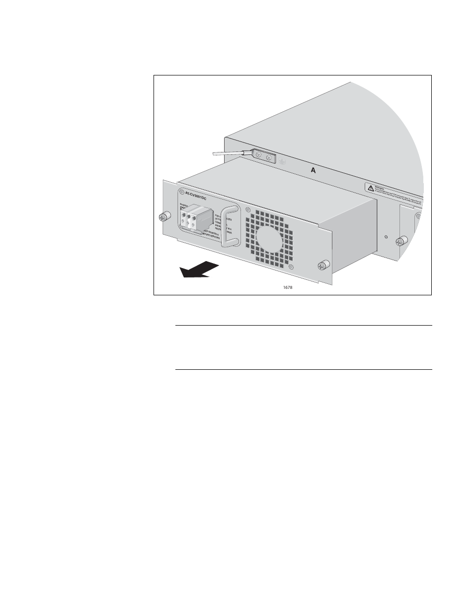 Figure 40. removing the at-cv5001ac power supply | Allied Telesis AT-CV5001 User Manual | Page 75 / 86