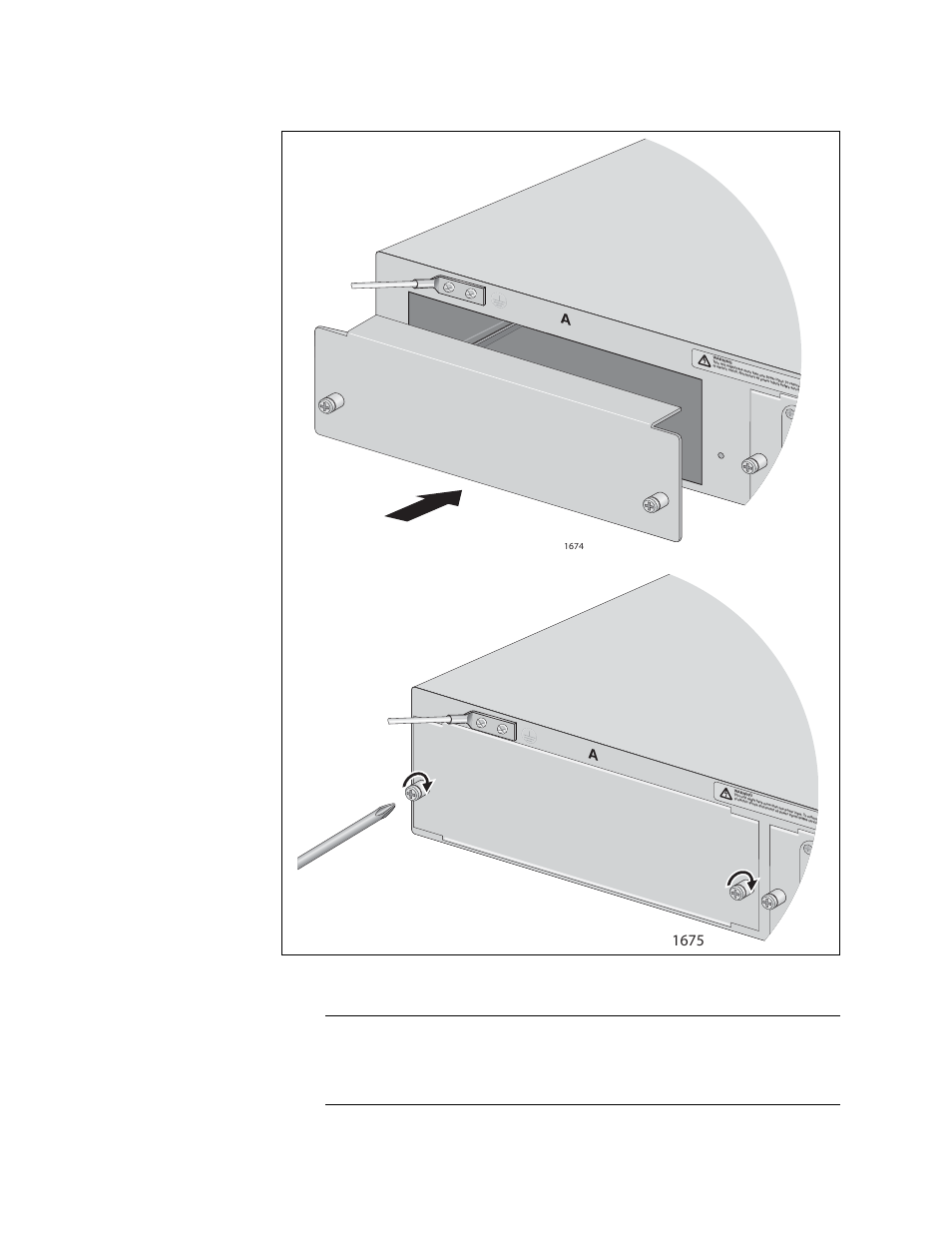 Figure 41. installing the slot cover | Allied Telesis AT-CV5001 User Manual | Page 76 / 86