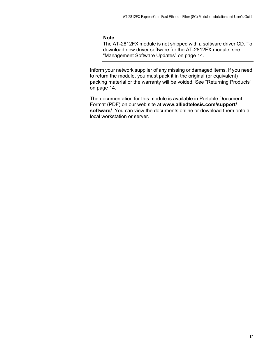 Allied Telesis AT-2812FX User Manual | Page 17 / 82