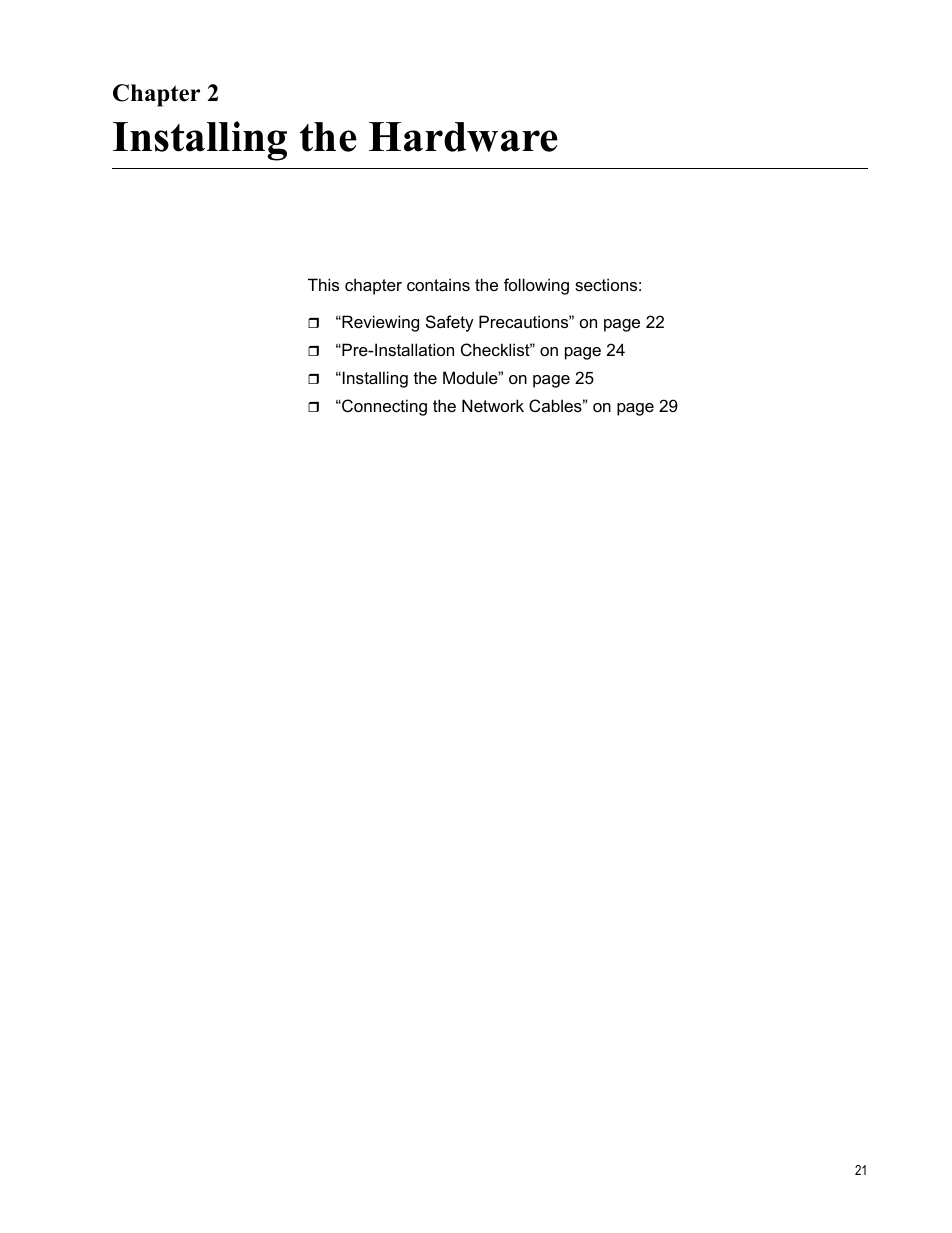 Chapter 2, Installing the hardware, Ter 2: installing the hardware | Allied Telesis AT-2812FX User Manual | Page 21 / 82