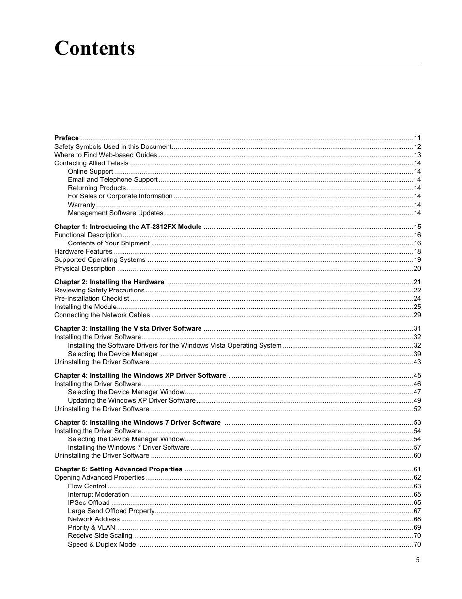Allied Telesis AT-2812FX User Manual | Page 5 / 82