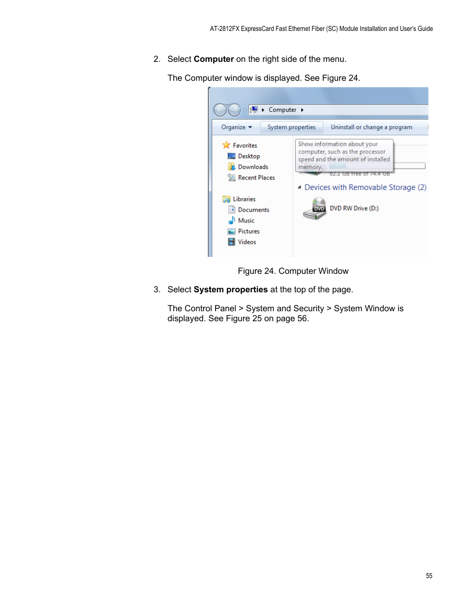 Figure 24. computer window | Allied Telesis AT-2812FX User Manual | Page 55 / 82