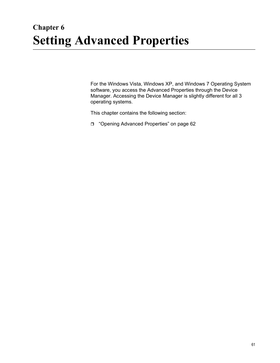 Chapter 6, Setting advanced properties, R 6: setting advanced properties | Allied Telesis AT-2812FX User Manual | Page 61 / 82