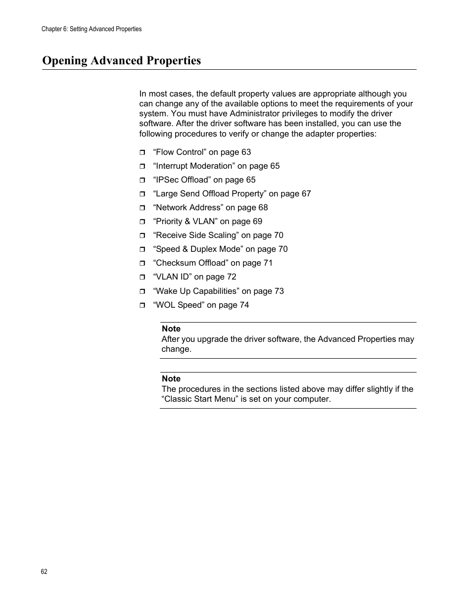 Opening advanced properties | Allied Telesis AT-2812FX User Manual | Page 62 / 82
