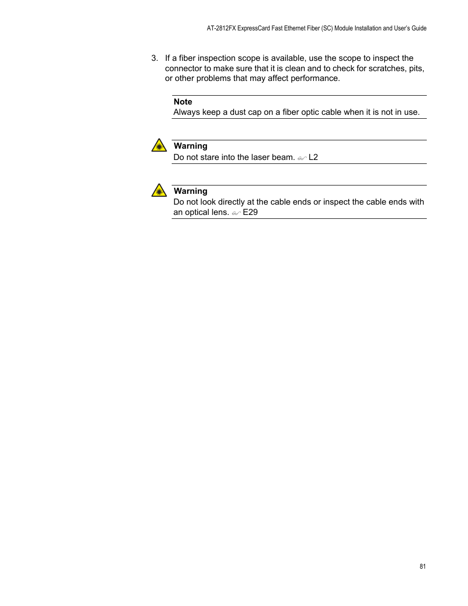 Allied Telesis AT-2812FX User Manual | Page 81 / 82