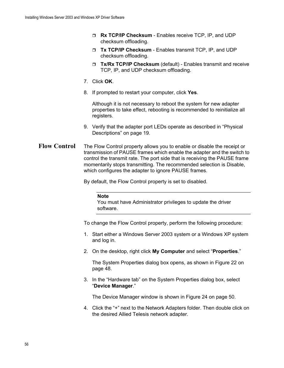 Flow control | Allied Telesis AT-2912T User Manual | Page 56 / 92