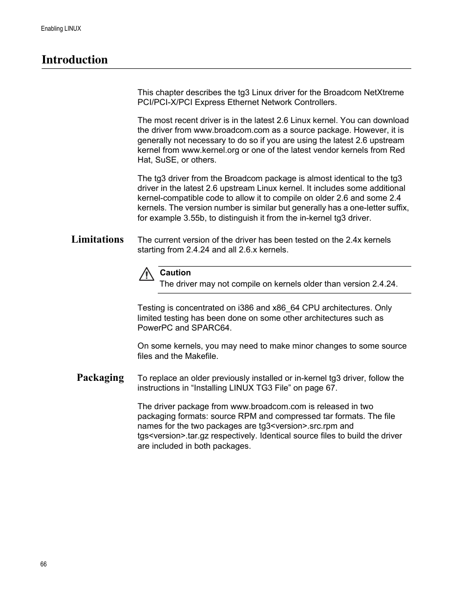 Introduction, Limitations, Packaging | Limitations packaging | Allied Telesis AT-2912T User Manual | Page 66 / 92