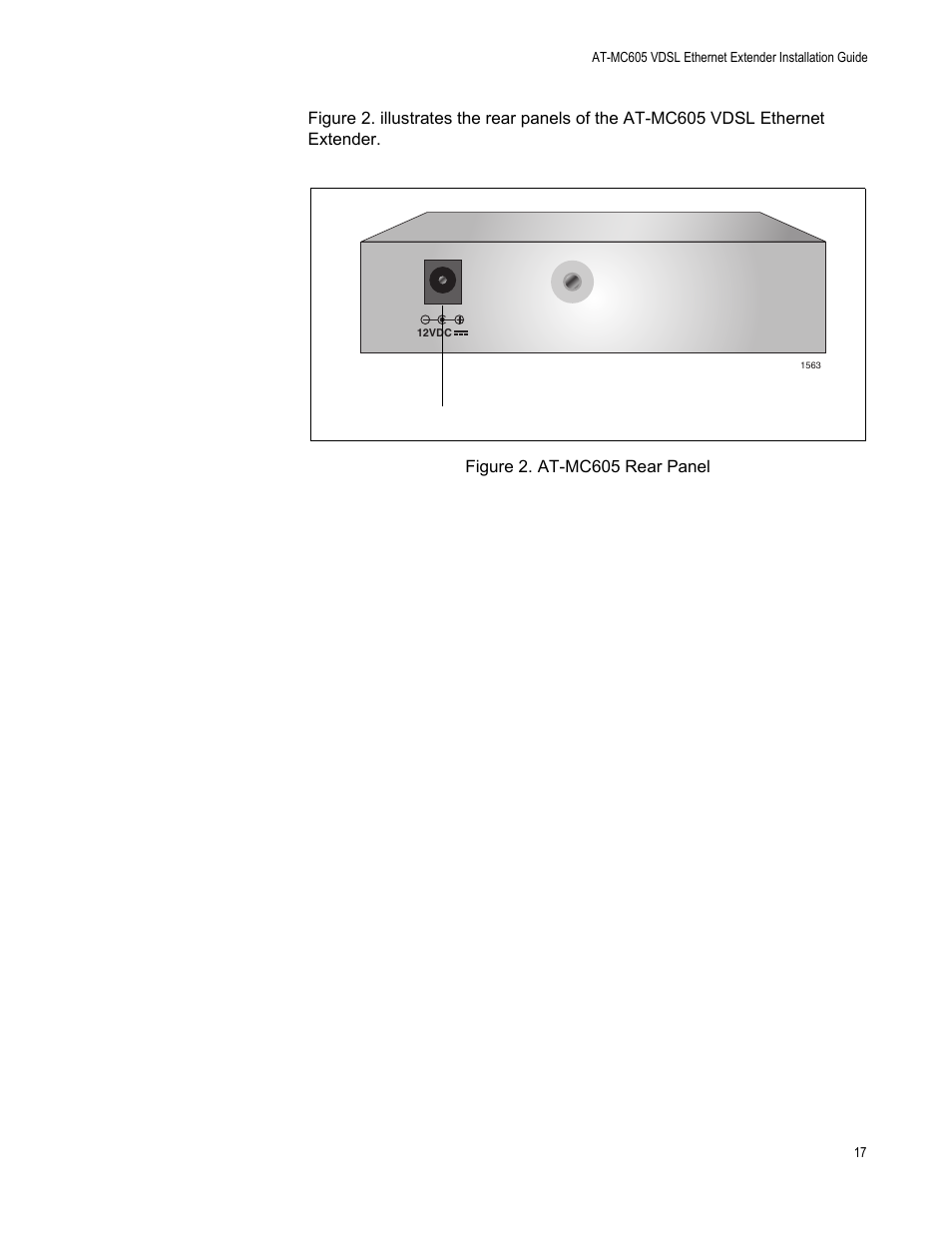 Figure 2. at-mc605 rear panel | Allied Telesis AT-MC605 User Manual | Page 17 / 48