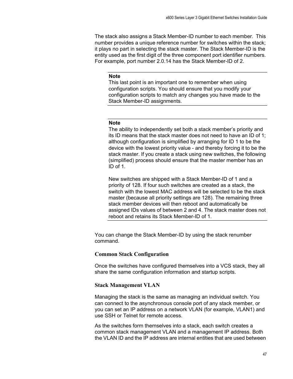 Allied Telesis x600-48Ts/XP User Manual | Page 47 / 94