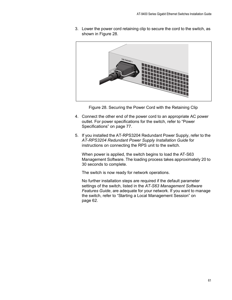 Allied Telesis AT-9448Ts/XP (Basic Layer 3) User Manual | Page 61 / 82
