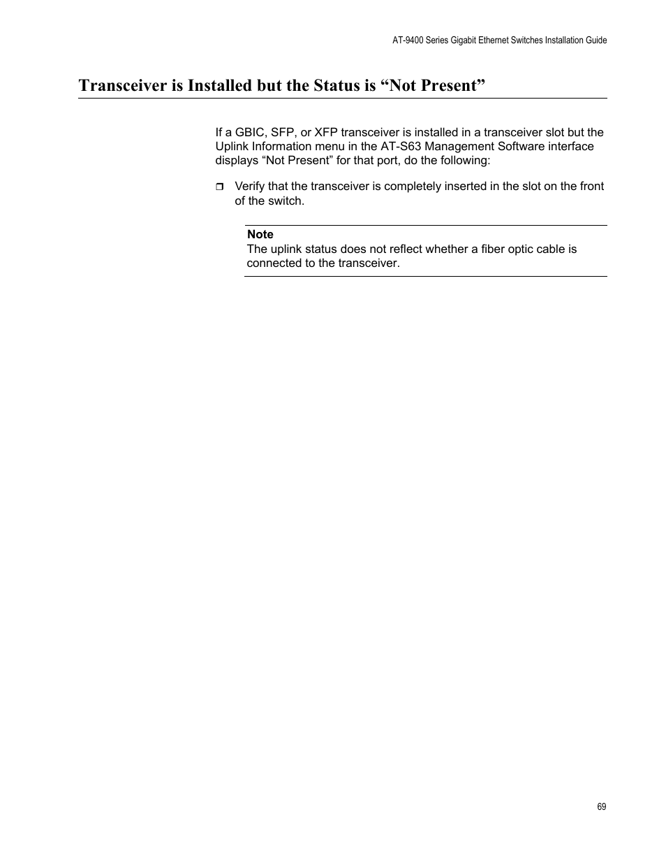 Allied Telesis AT-9448Ts/XP (Basic Layer 3) User Manual | Page 69 / 82