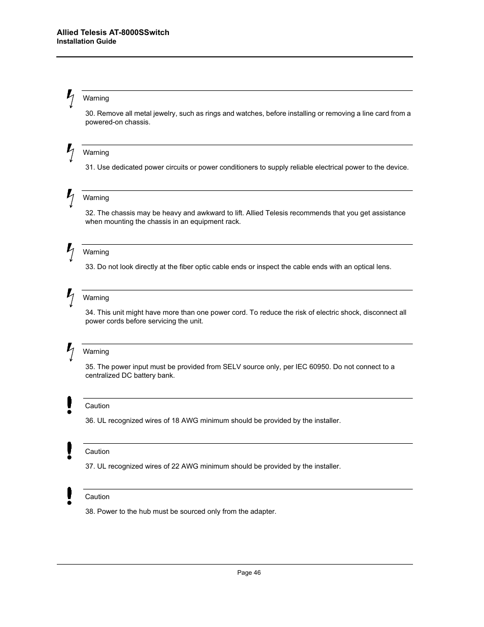 Allied Telesis AT-8000S (Layer 2) User Manual | Page 46 / 48