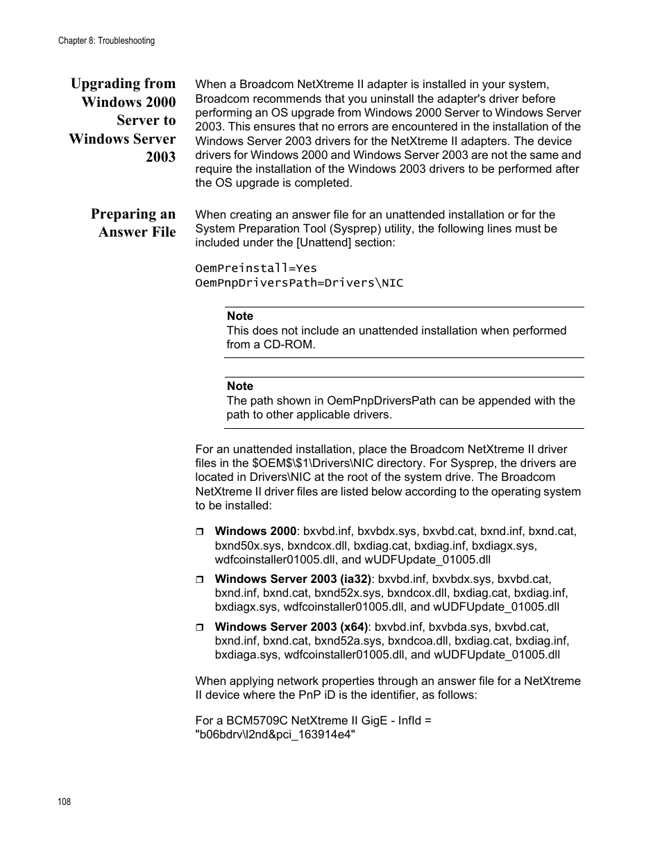 Preparing an answer file | Allied Telesis AT-2973T (NetExtreme II) User Manual | Page 108 / 136