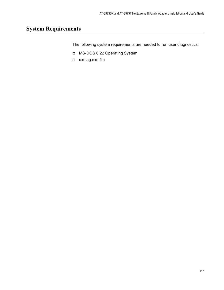 System requirements | Allied Telesis AT-2973T (NetExtreme II) User Manual | Page 117 / 136