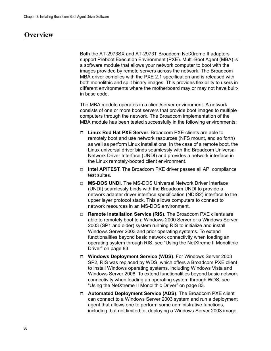 Overview | Allied Telesis AT-2973T (NetExtreme II) User Manual | Page 36 / 136