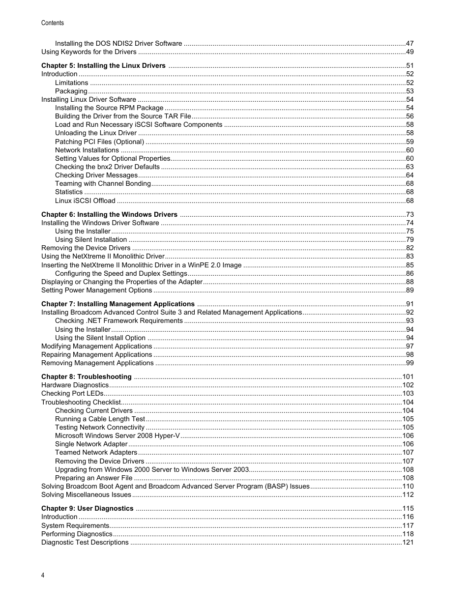 Allied Telesis AT-2973T (NetExtreme II) User Manual | Page 4 / 136