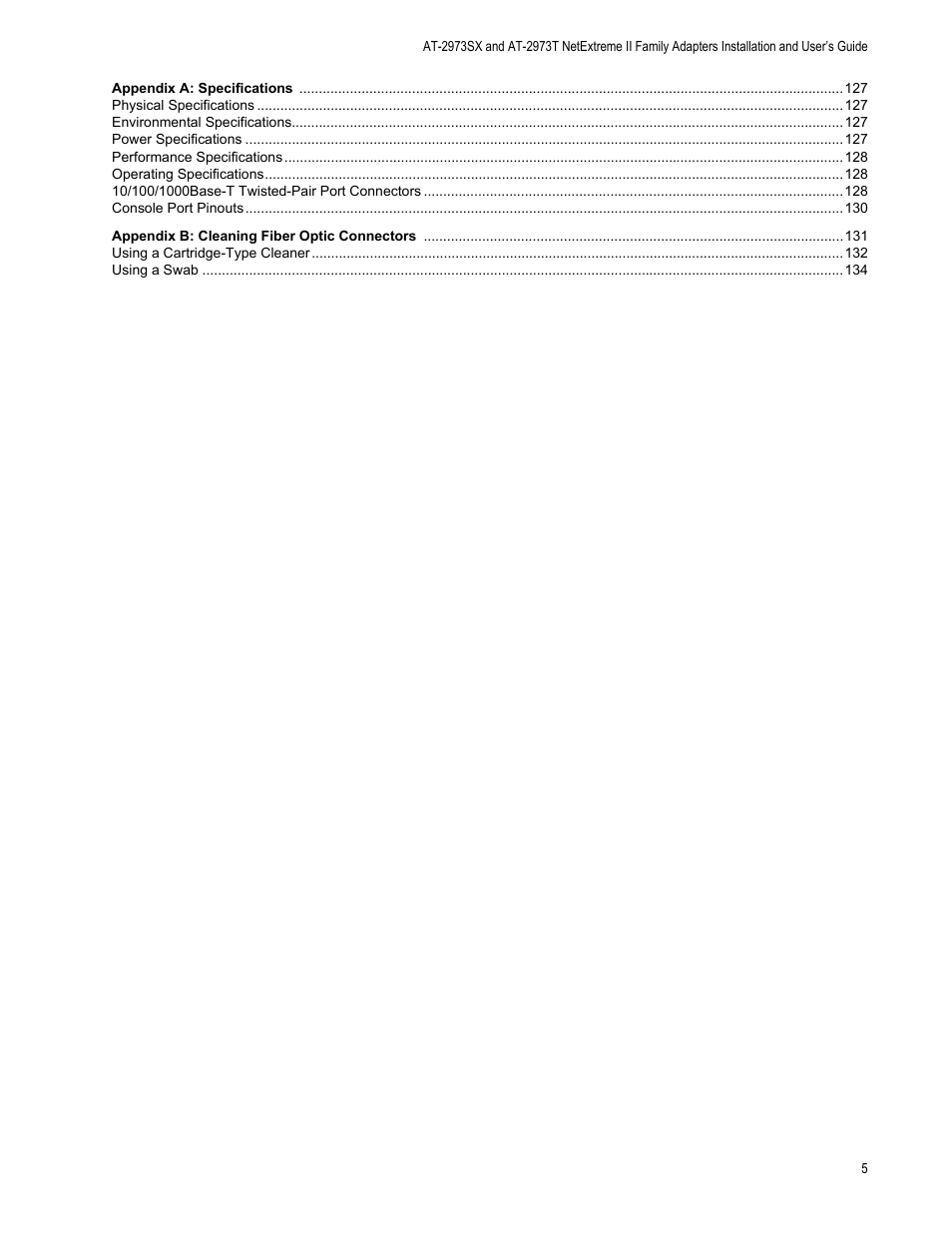 Allied Telesis AT-2973T (NetExtreme II) User Manual | Page 5 / 136