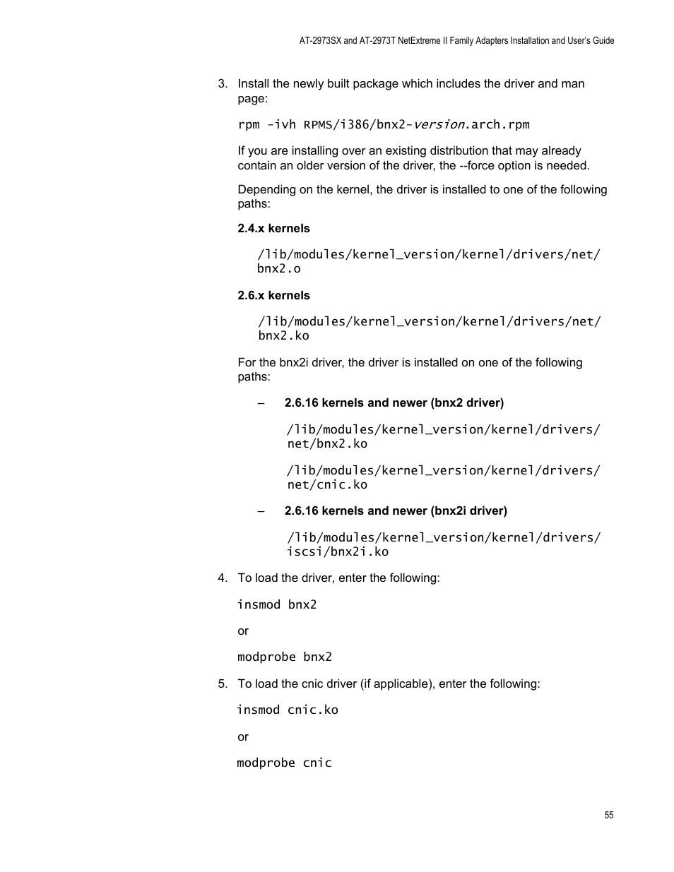 Allied Telesis AT-2973T (NetExtreme II) User Manual | Page 55 / 136