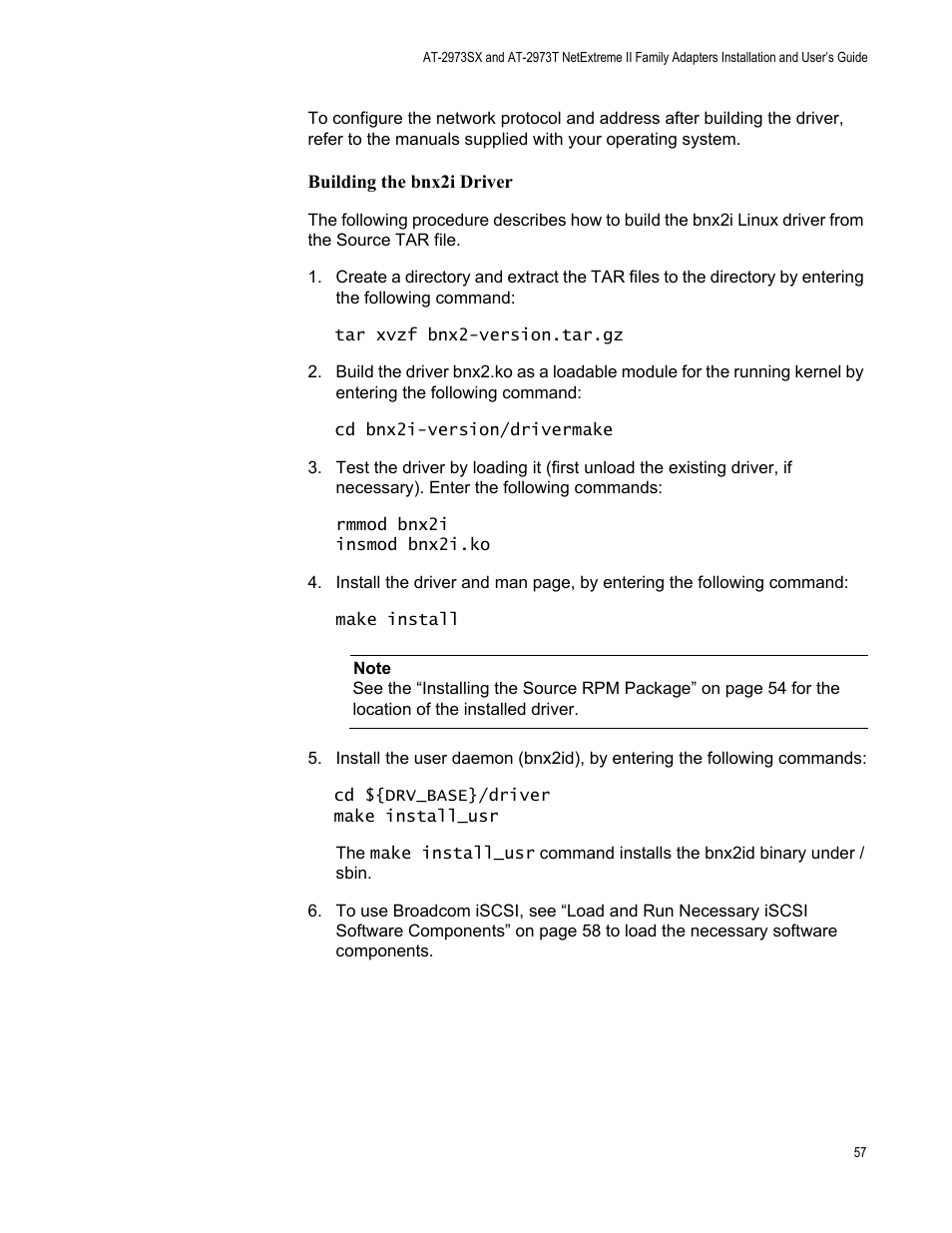 Allied Telesis AT-2973T (NetExtreme II) User Manual | Page 57 / 136