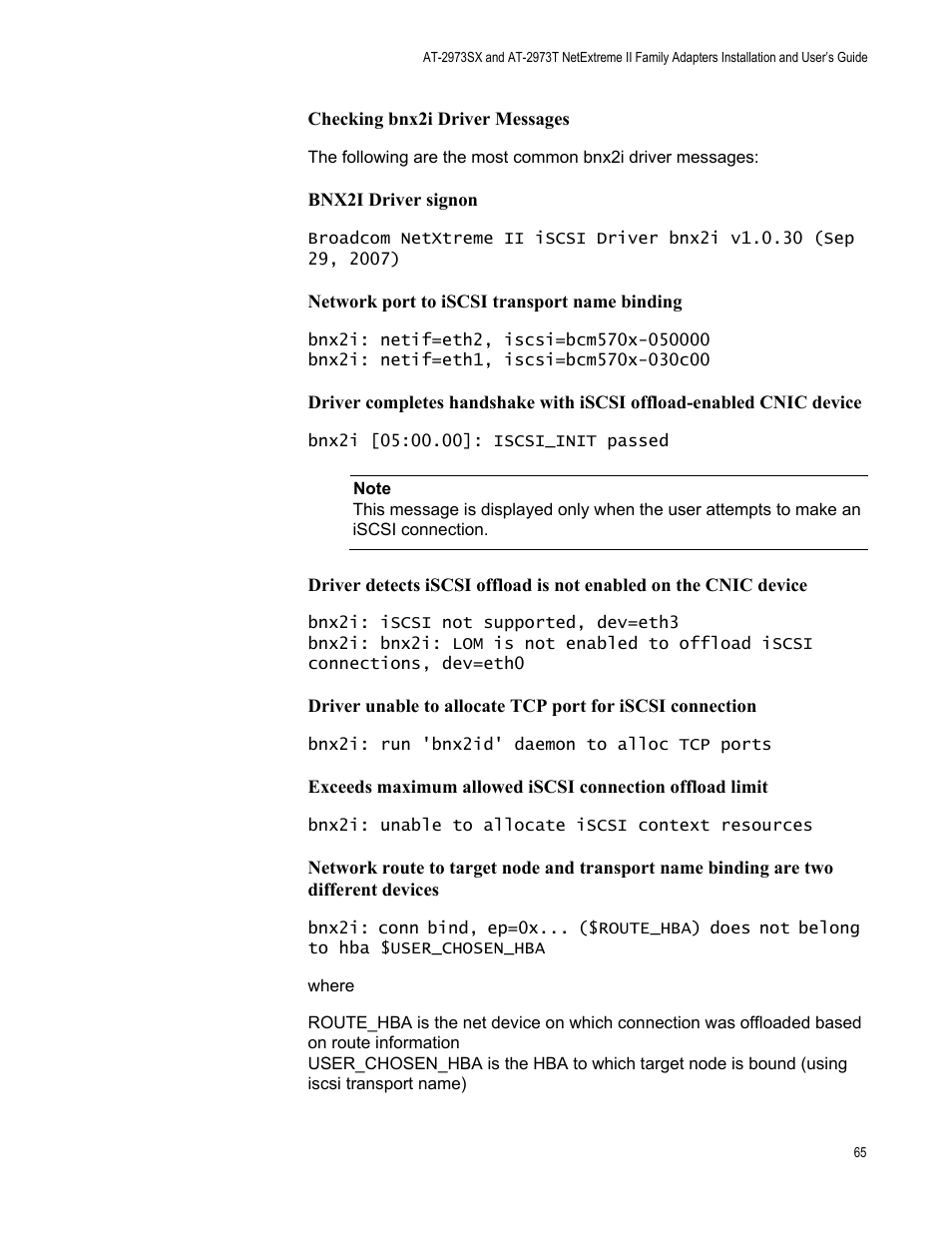 Allied Telesis AT-2973T (NetExtreme II) User Manual | Page 65 / 136