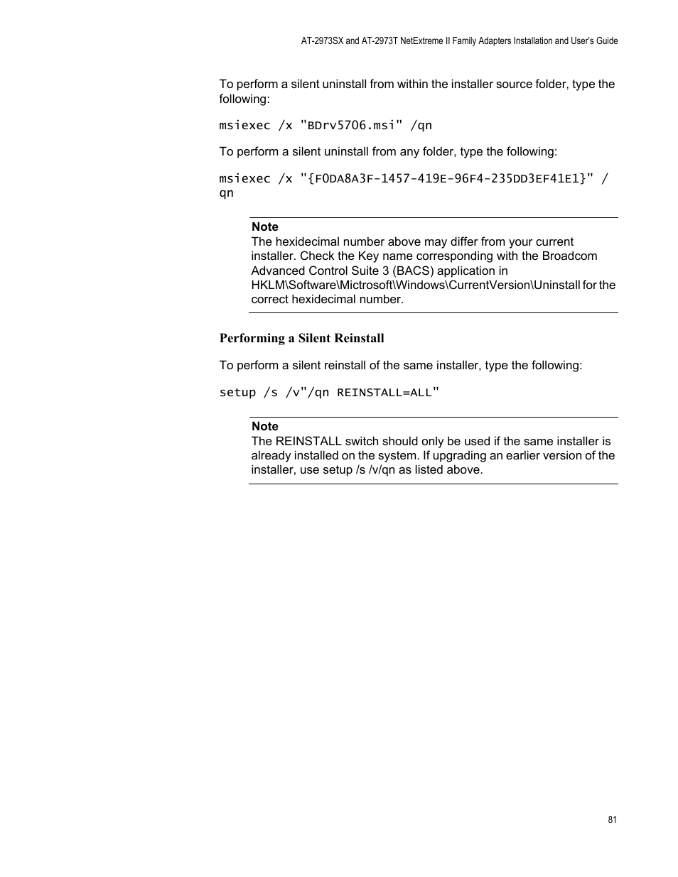 Allied Telesis AT-2973T (NetExtreme II) User Manual | Page 81 / 136