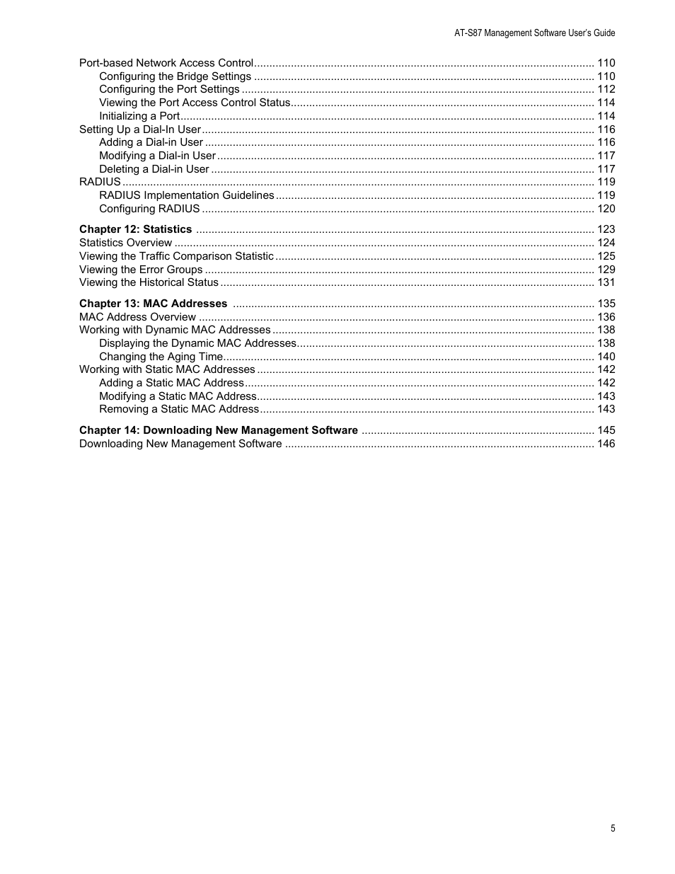 Allied Telesis AT-S87 User Manual | Page 5 / 148