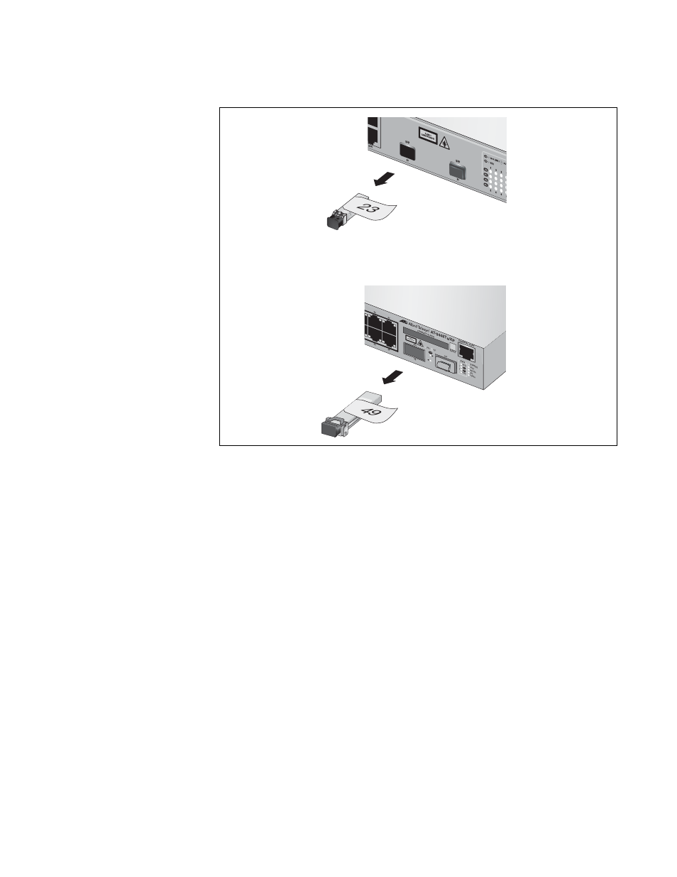 Clas s 1 lase r pr odu ct | Allied Telesis AT-9448Ts/XP (Basic Layer 3) User Manual | Page 81 / 108