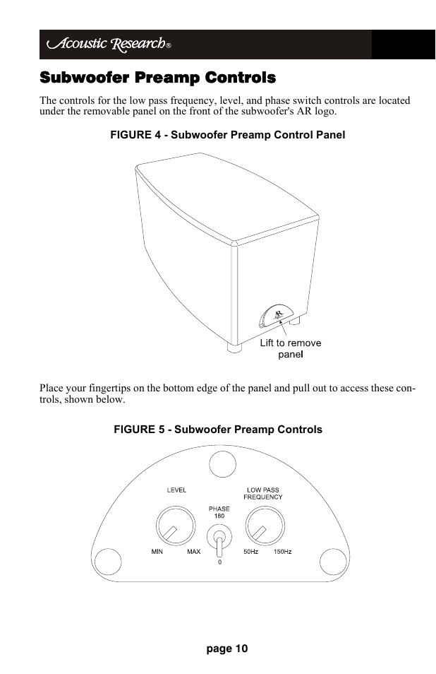 Subwoofer preamp controls | Audiovox HD510 User Manual | Page 12 / 51