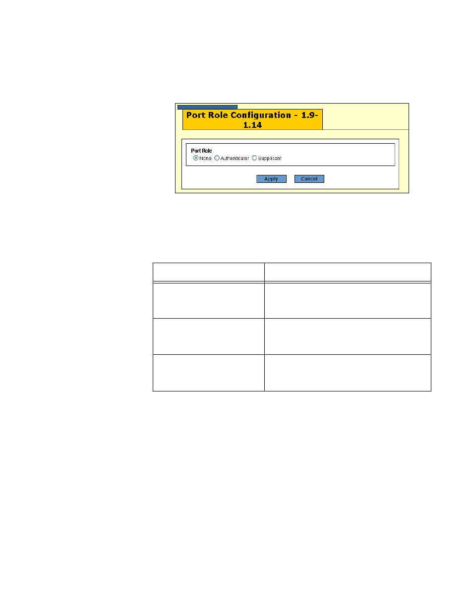 Figure 86: port role configuration window, Table 40: 802.1 port roles | Allied Telesis AT-S63 User Manual | Page 223 / 244