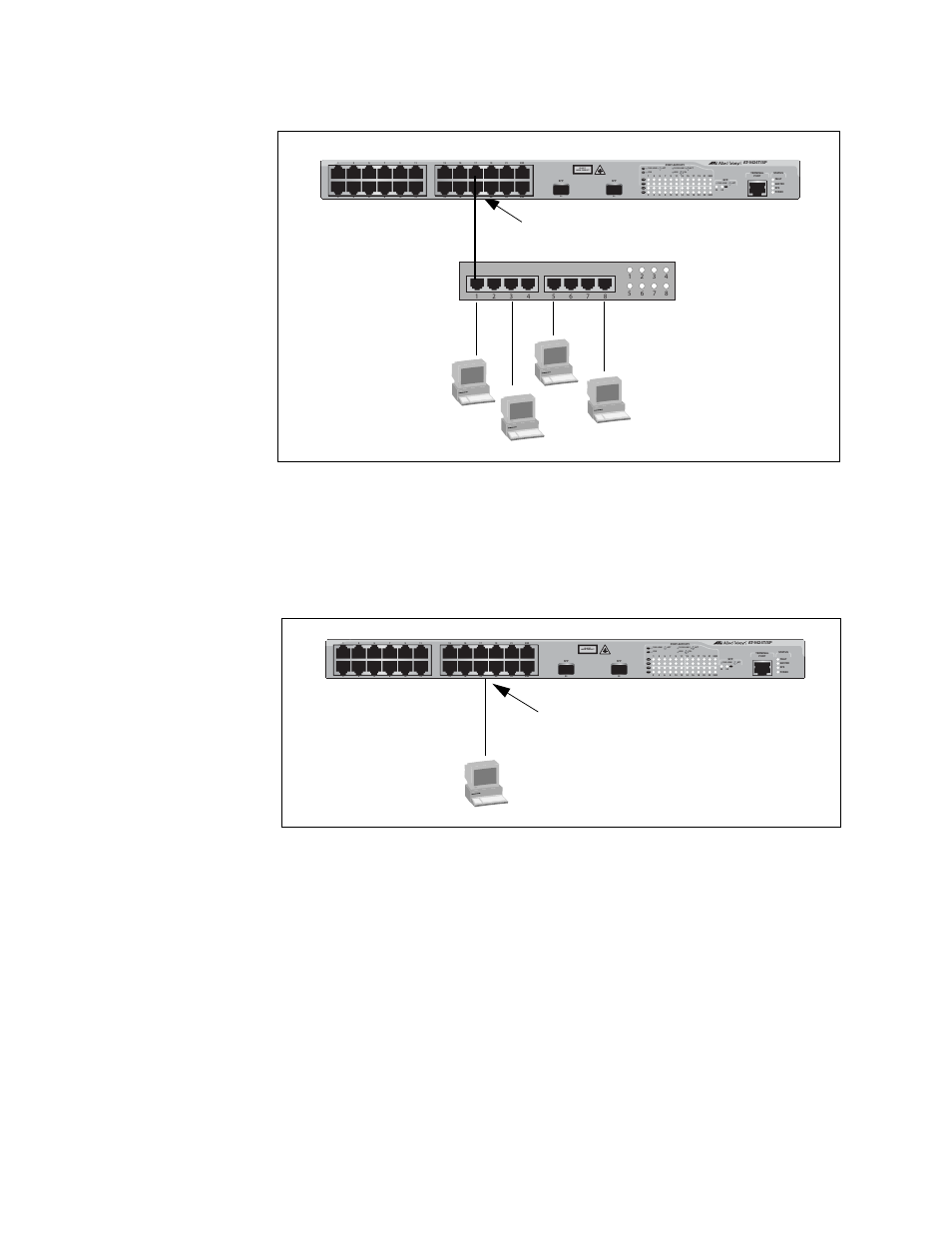 Edge port, Point-to-point and edge port, Workstation (full-duplex mode) | Class 1 laser product, L/a d/c d/c l/a d/c l/a | Allied Telesis AT-S63 User Manual | Page 278 / 582