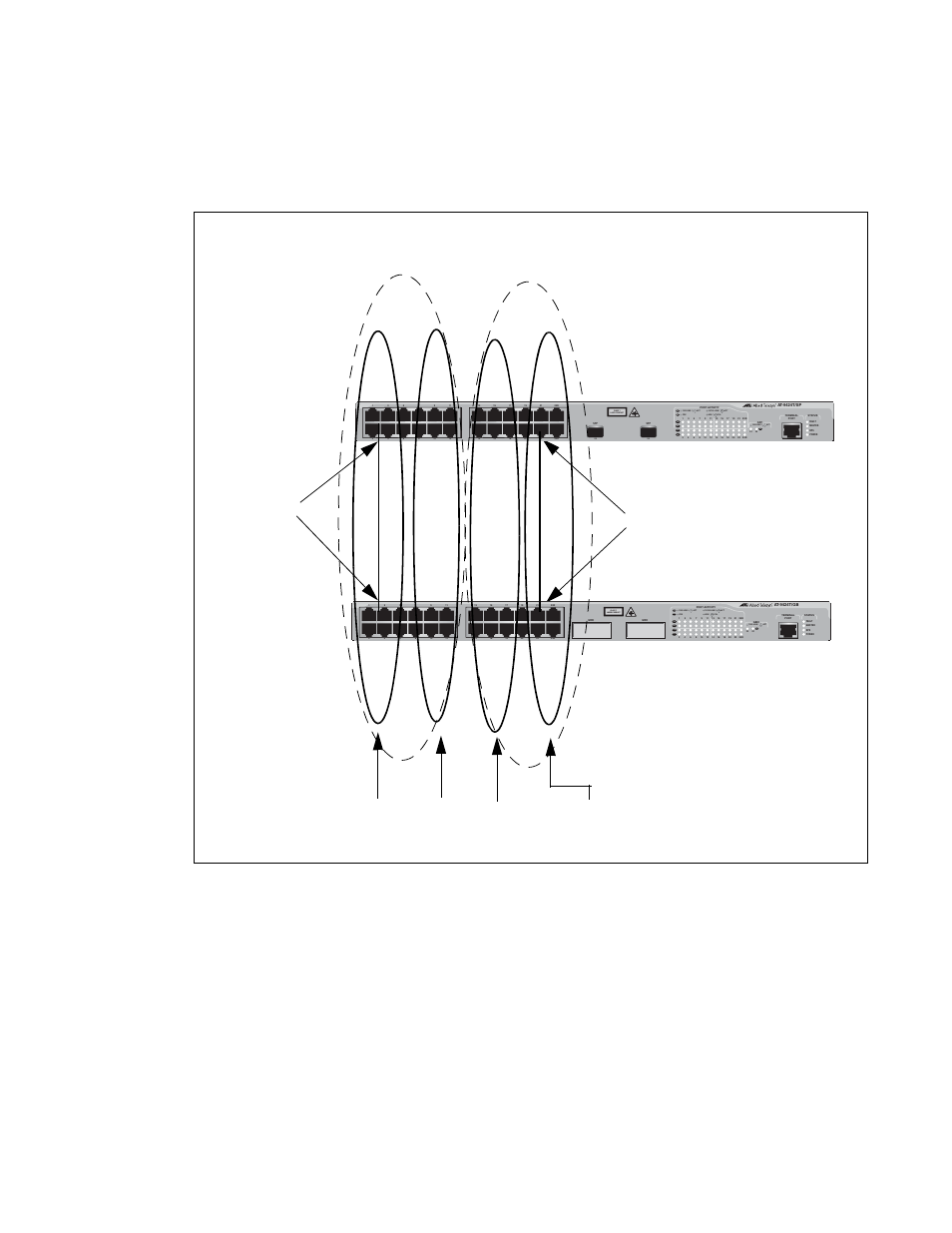 Figure 44: multiple vlans in a msti, Class 1 laser product, L/a d/c d/c l/a d/c l/a | Allied Telesis AT-S63 User Manual | Page 295 / 582