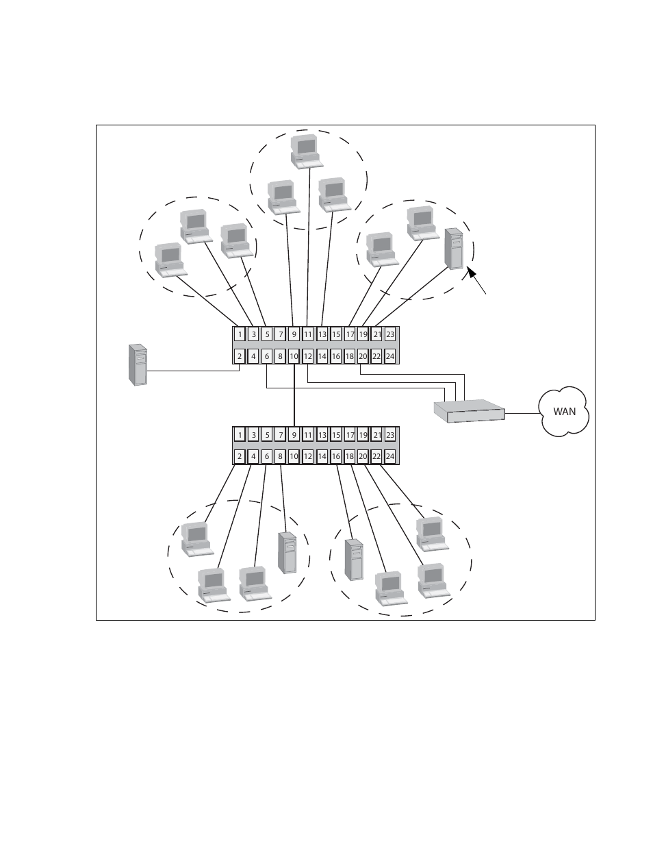 Tagged vlan example, Figure 51: example of a tagged vlan | Allied Telesis AT-S63 User Manual | Page 323 / 582
