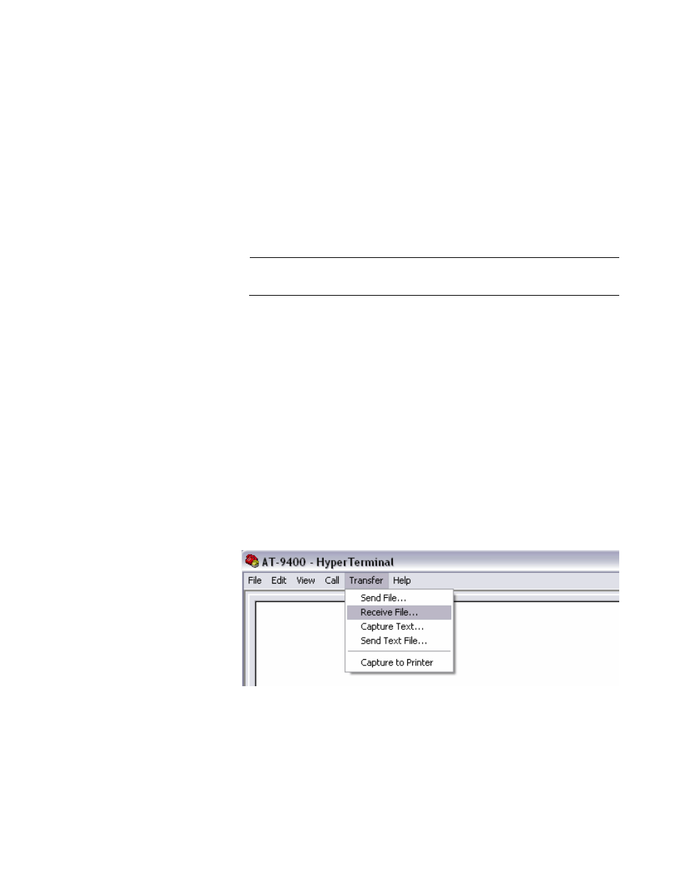 Figure 60: hyperterminal window | Allied Telesis AT-S63 User Manual | Page 189 / 664