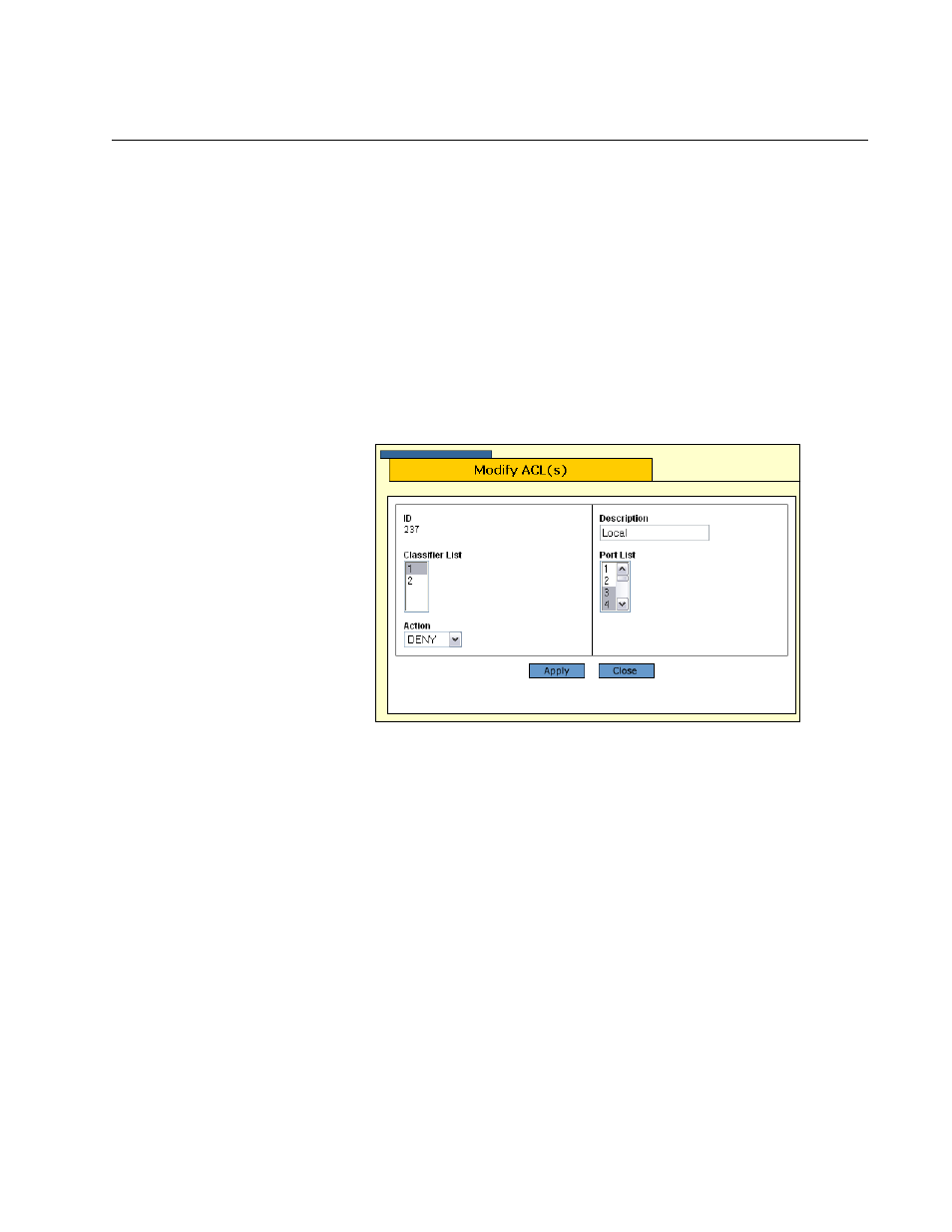Modifying an access control list | Allied Telesis AT-S63 User Manual | Page 149 / 412
