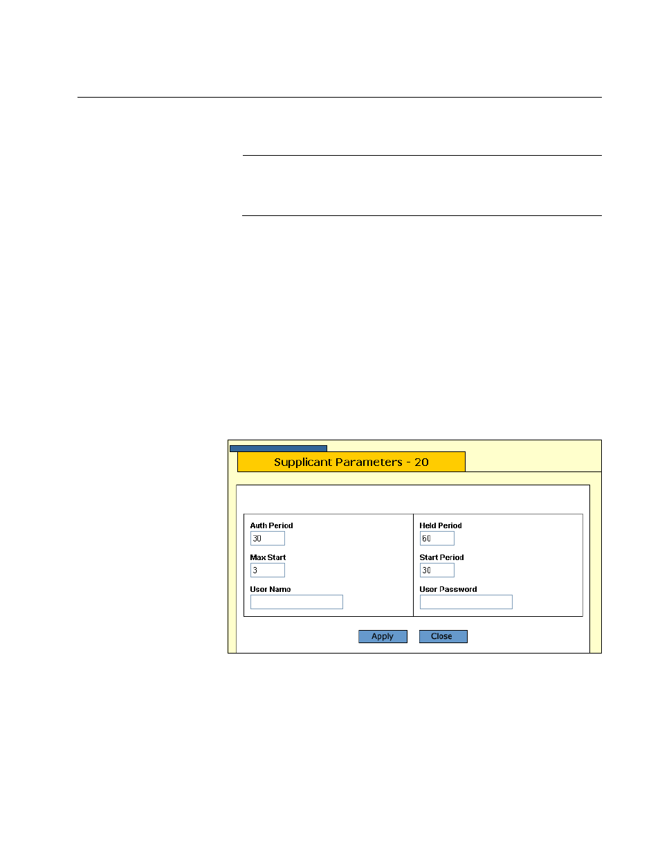 Configuring supplicant port parameters | Allied Telesis AT-S63 User Manual | Page 363 / 412