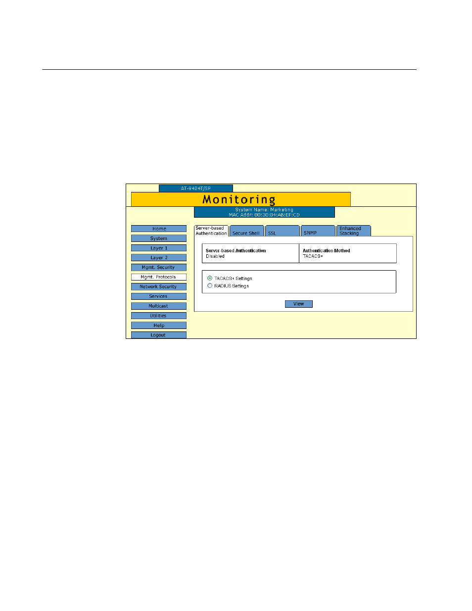 Displaying the tacacs+ client settings | Allied Telesis AT-S63 User Manual | Page 392 / 412