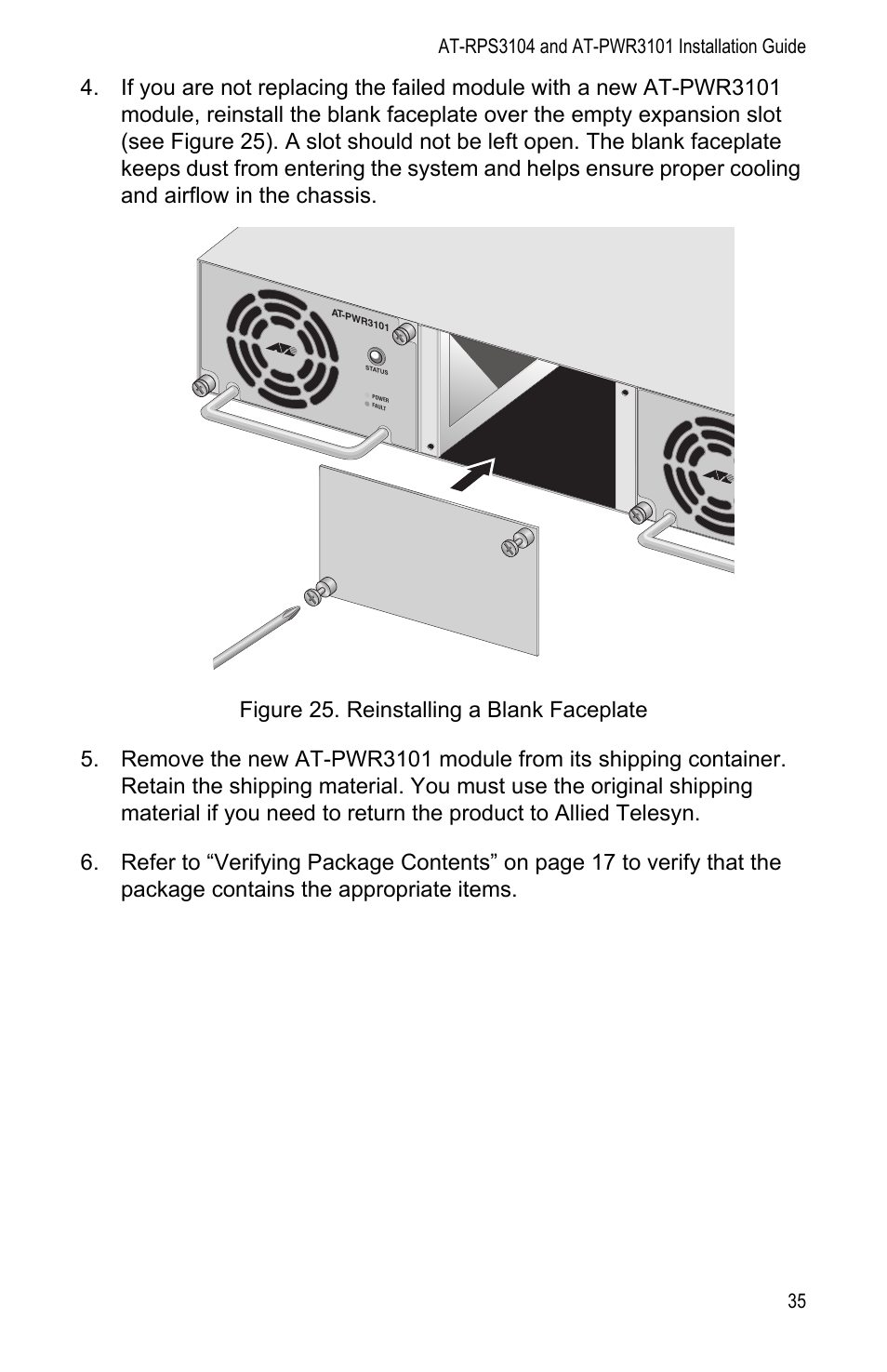 Allied Telesis AT-PWR3101 User Manual | Page 35 / 60