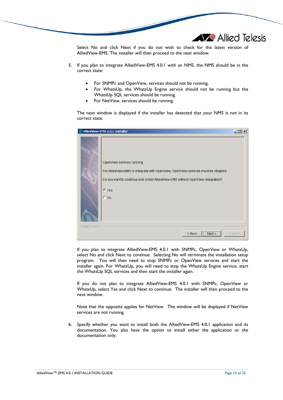 Allied Telesis AlliedView-EMS 4.0.1 INSTALLATION User Manual | Page 10 / 32