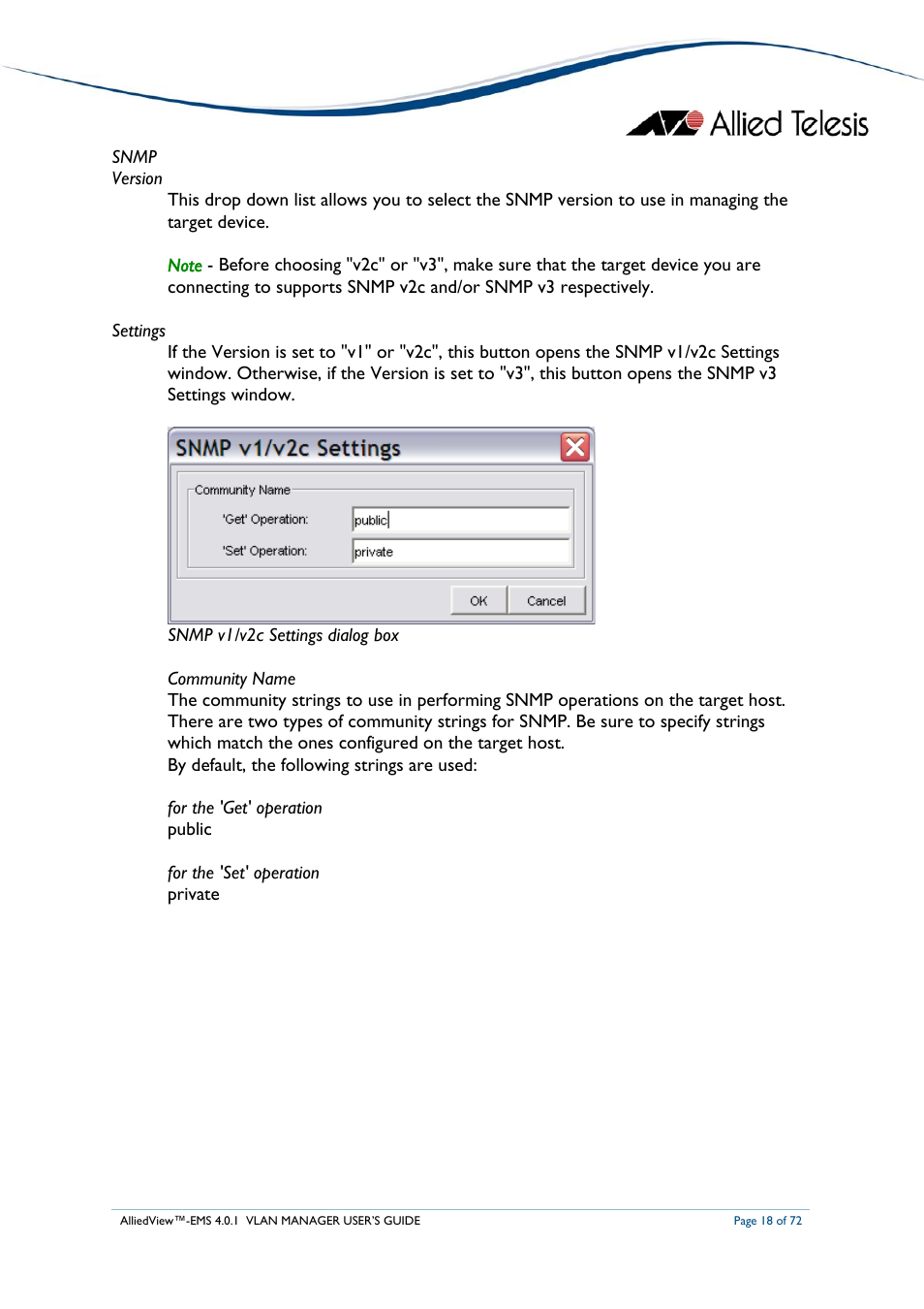 Allied Telesis AlliedView-EMS 4.0.1 VLAN MANAGER User Manual | Page 18 / 72