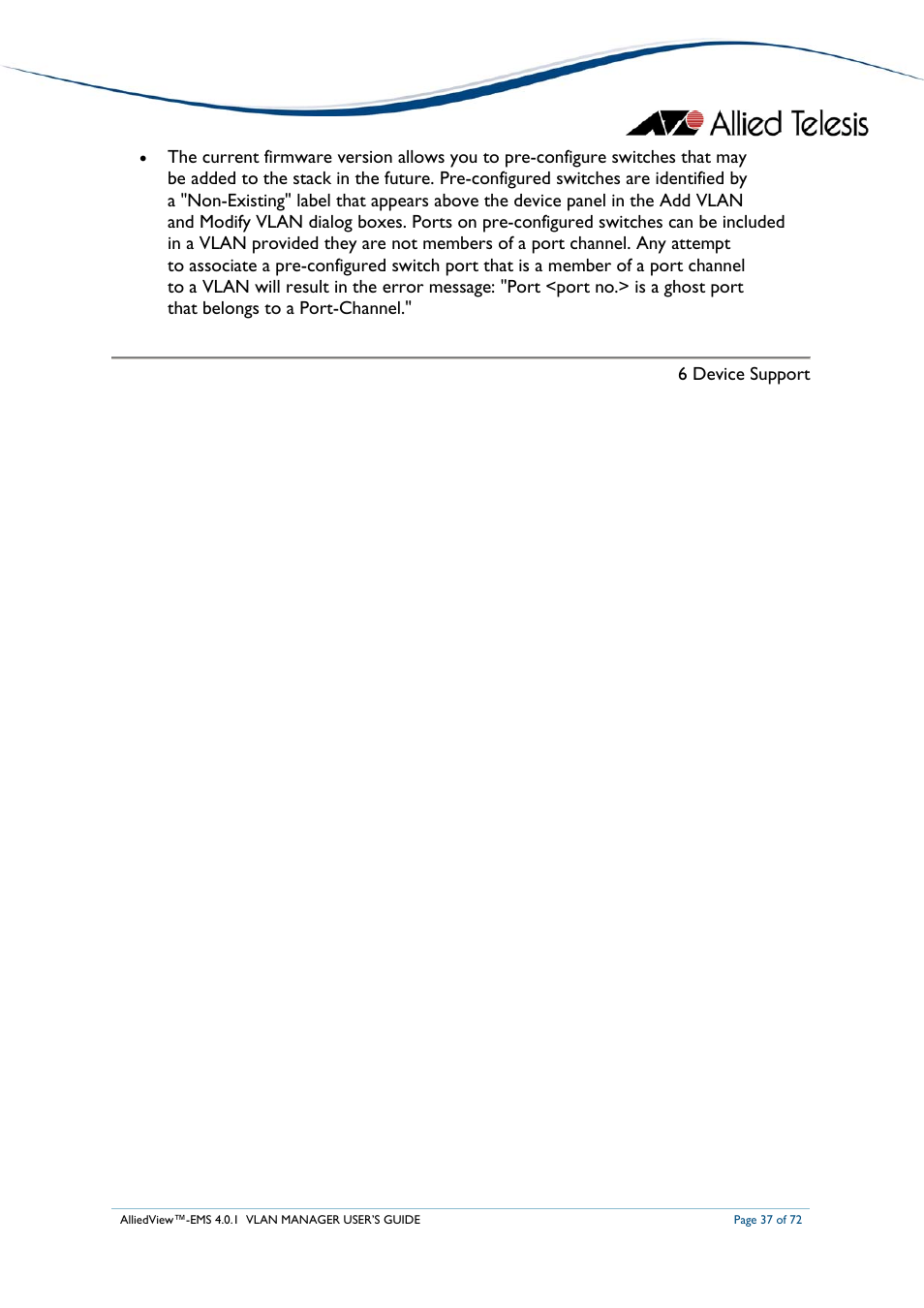 Allied Telesis AlliedView-EMS 4.0.1 VLAN MANAGER User Manual | Page 37 / 72