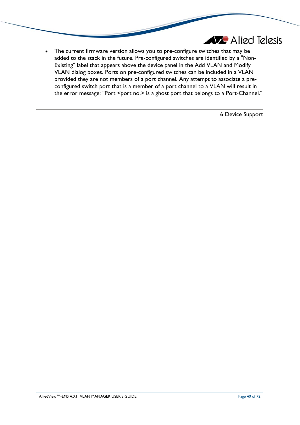 Allied Telesis AlliedView-EMS 4.0.1 VLAN MANAGER User Manual | Page 40 / 72