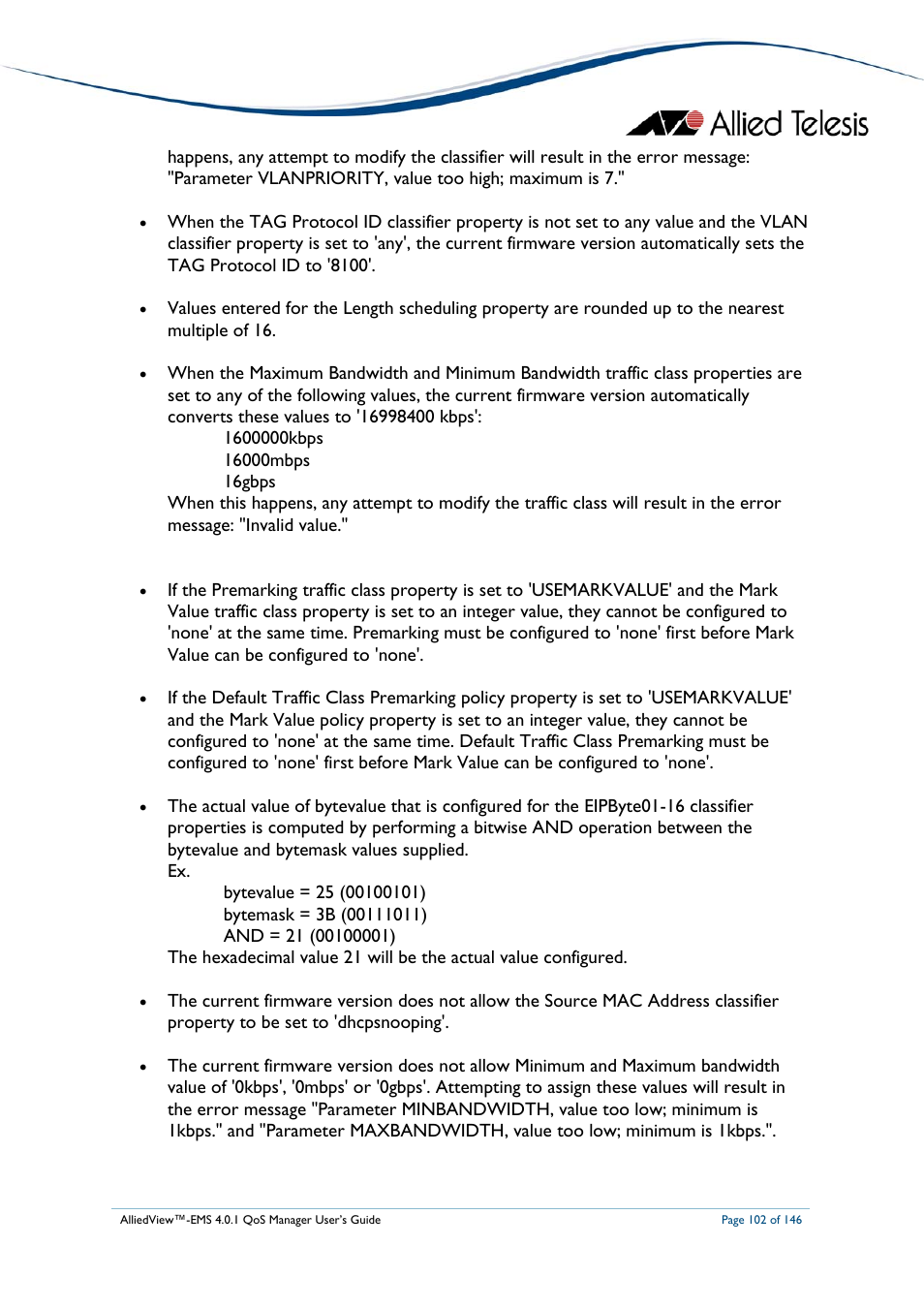Allied Telesis AlliedView-EMS 4.0.1 QoS MANAGER User Manual | Page 102 / 146