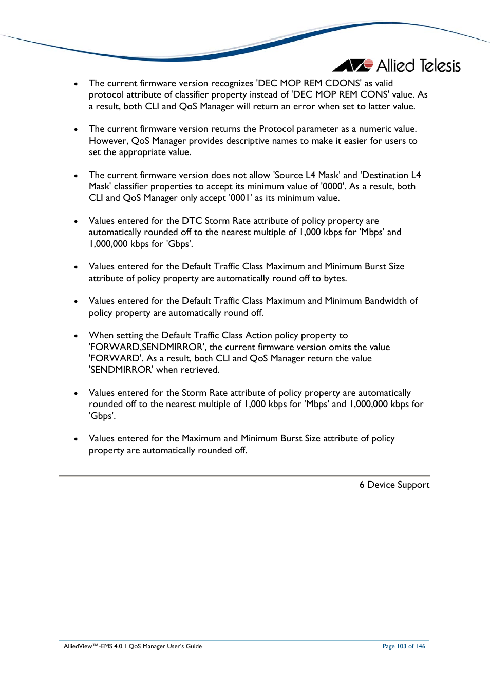Allied Telesis AlliedView-EMS 4.0.1 QoS MANAGER User Manual | Page 103 / 146