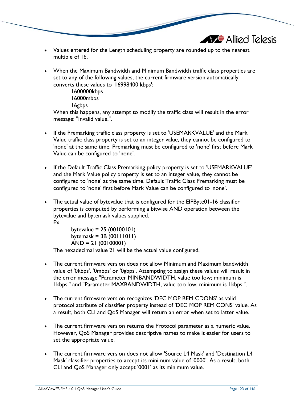 Allied Telesis AlliedView-EMS 4.0.1 QoS MANAGER User Manual | Page 123 / 146