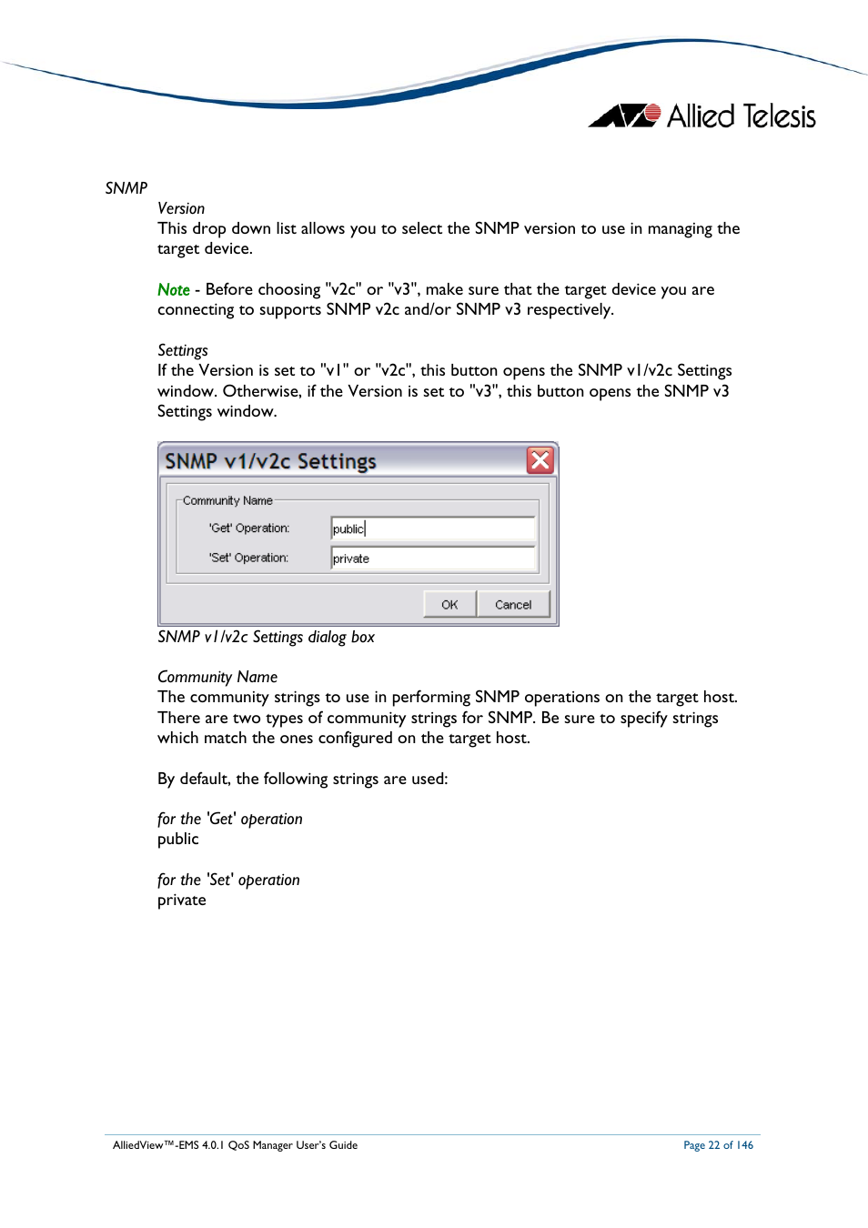 Allied Telesis AlliedView-EMS 4.0.1 QoS MANAGER User Manual | Page 22 / 146