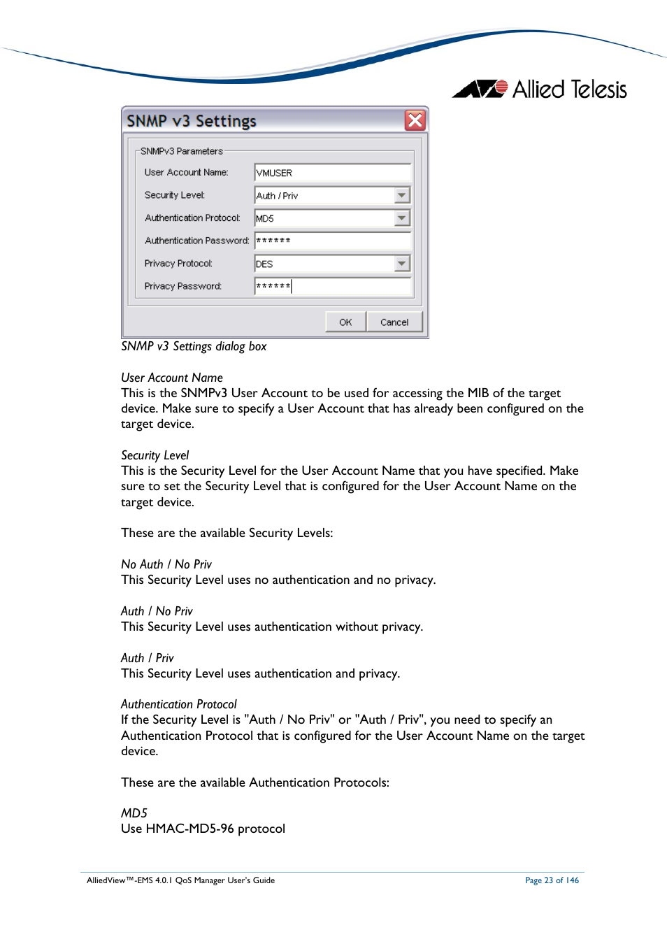 Allied Telesis AlliedView-EMS 4.0.1 QoS MANAGER User Manual | Page 23 / 146
