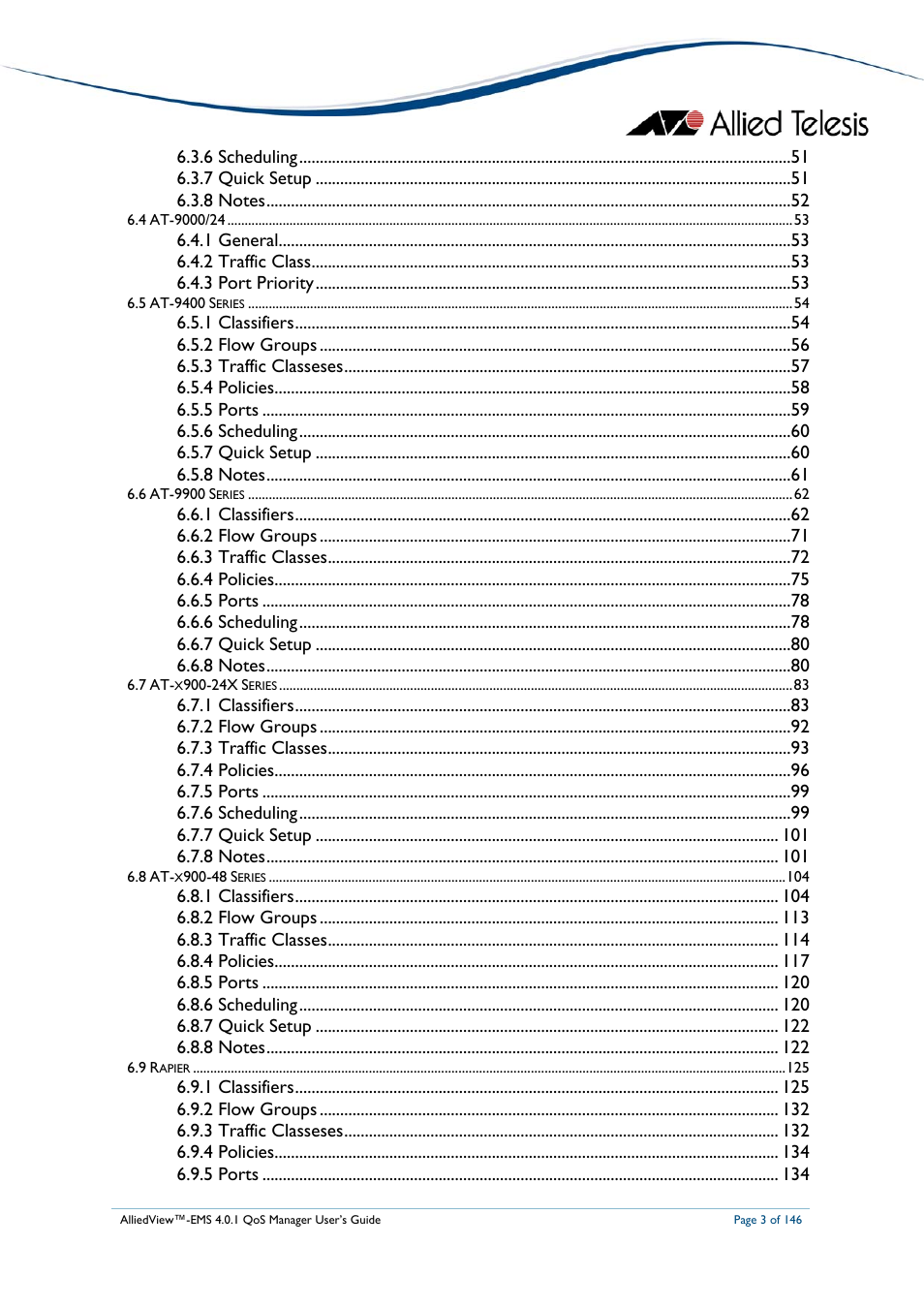 Allied Telesis AlliedView-EMS 4.0.1 QoS MANAGER User Manual | Page 3 / 146