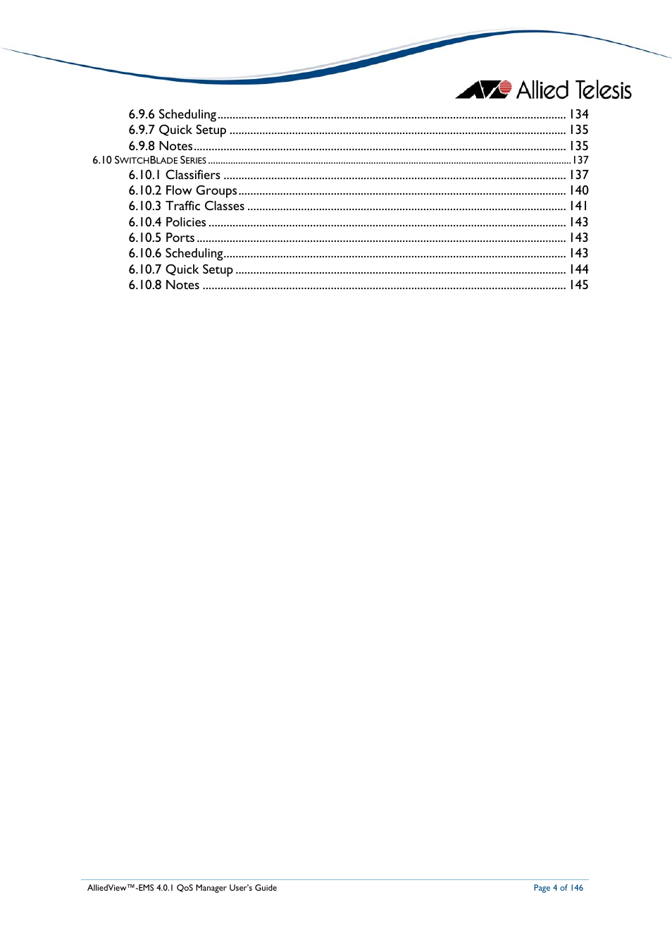Allied Telesis AlliedView-EMS 4.0.1 QoS MANAGER User Manual | Page 4 / 146